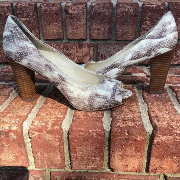 FRANCO santo “Snakeskin”  Peeptoe High Heel PumpsSize 8.5 - Picture 2 of 13